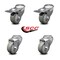 Service Caster 3.5 Inch Gray Polyurethane Swivel Bolt Hole Caster Set with 2 Total Lock Brake SCC-BHTTL20S3514-PPUB-2-S-2 - alternate 3